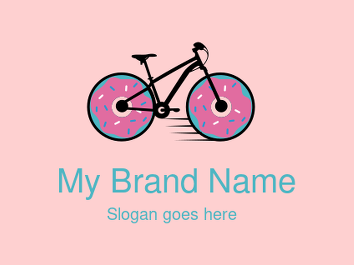 Donut-Wheel Bicycle Logo Design for Fun Cycling and Snack Brands